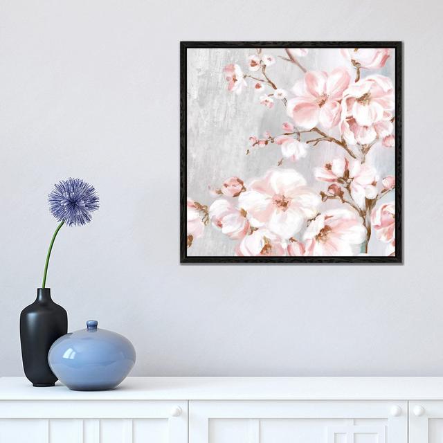 Spring Cherry Blossoms II by Eva Watts - Print on Canvas Lily Manor Format: Black Framed Canvas, Size: 45.72cm H x 45.72cm W x 3.81cm D on Productcaster.