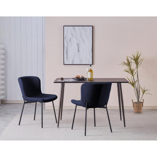 Ravn Fabric Dining Chairs with Steel Legs (Set of 2) George Oliver Upholstery Colour: Blue on Productcaster.