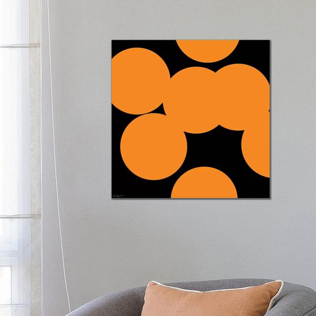 97 Orange Circles On Black Ivy Bronx Size: 66.04cm H x 66.04cm W x 3.81cm D on Productcaster.