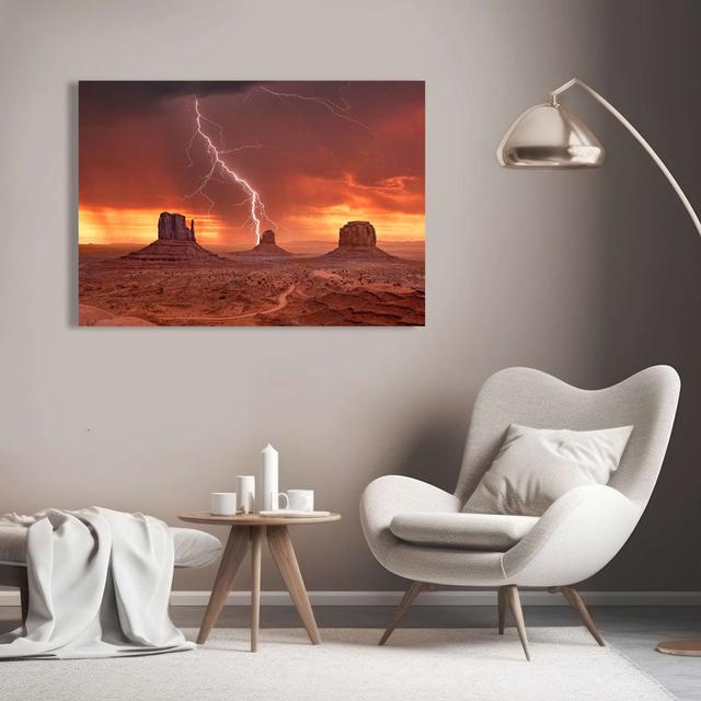 Storm On Monument Valley, Utah by Pangea Images - Wrapped Canvas Art Prints Gracie Oaks Size: 90cm H x 120cm W x 4cm D on Productcaster.