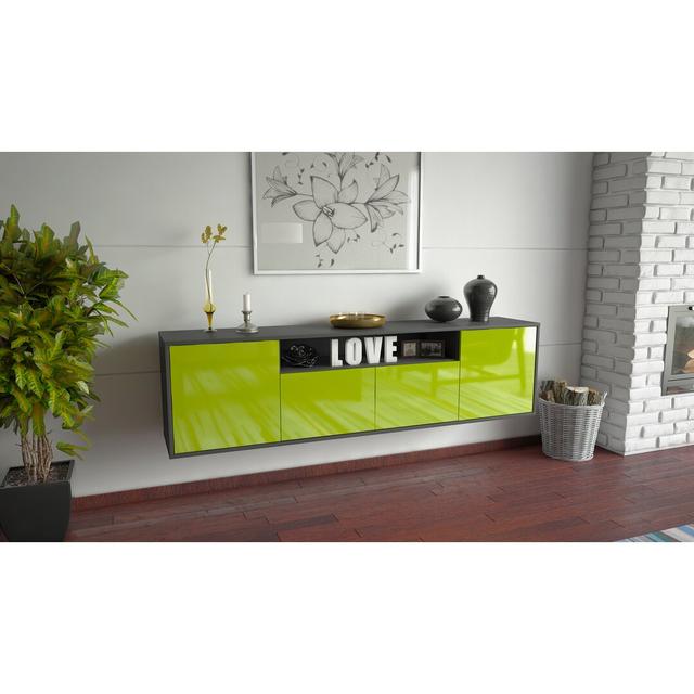 Goulding TV Stand for TVs up to 78" Ebern Designs Colour: Black/Green on Productcaster.