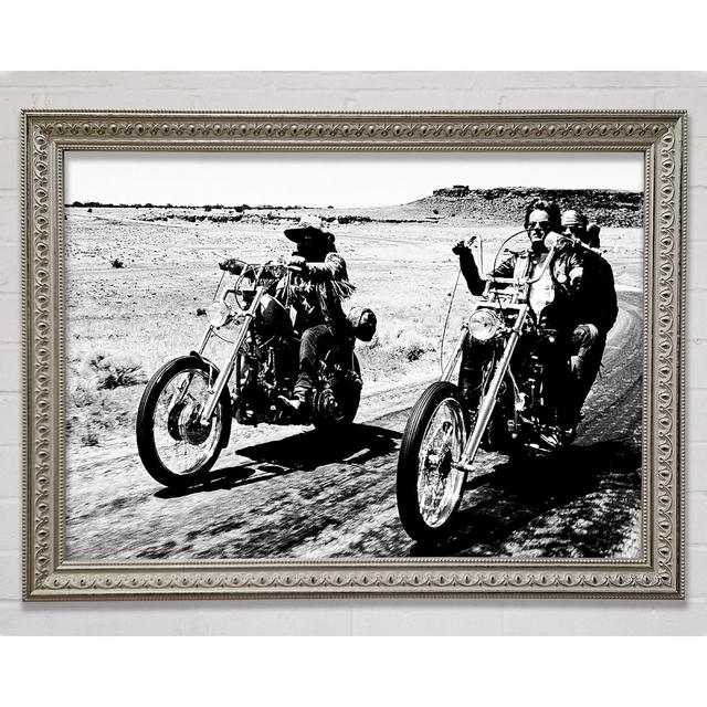 Easy Rider Motorbike Drive B N W - Single Picture Frame Print Bright Star Size: 29.7cm H x 42cm W on Productcaster.