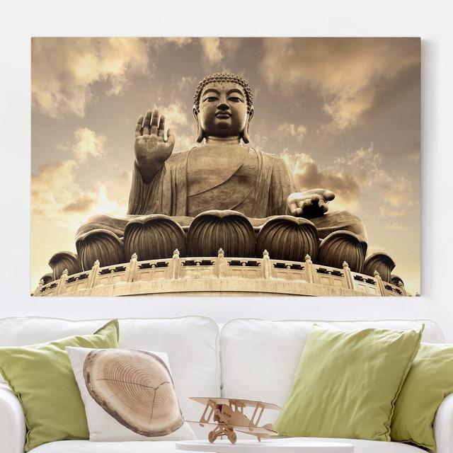 Leinwandbild Großer Buddha Sepia Bloomsbury Market Format: 260g/m² Canvas, Größe: 40cm H x 60cm B, Farbe: Braun on Productcaster.