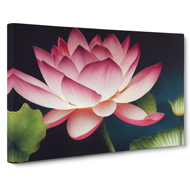 Stunning Lotus Flower - Wrapped Canvas Graphic Art Latitude Vive Size: 35cm H x 50cm W x 3cm D on Productcaster.