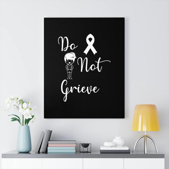 Do Not Grieve - Wrapped Canvas Typography Blue Elephant Size: 76cm H x 61cm W on Productcaster.