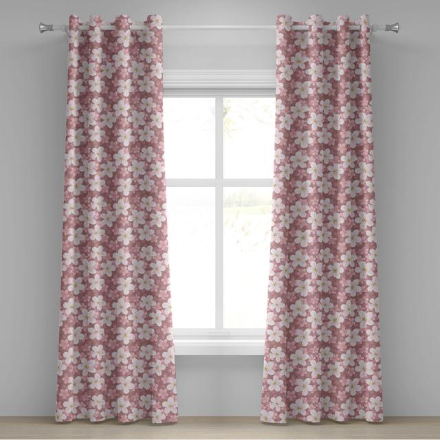 Thermovorhang-Set Taylor Cherry Blossom mit Ösen, halbtransparent (Set of 2) Ophelia & Co. Vorhanggröße: 140 cm B x 175 cm L on Productcaster.