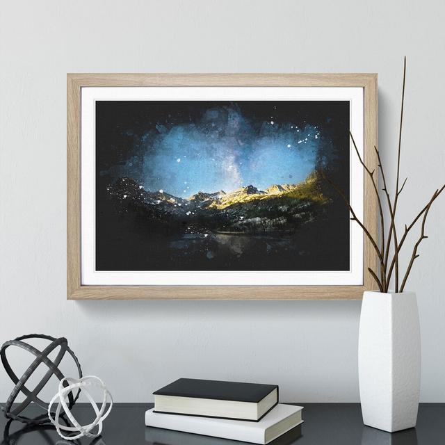 Milky Way Above Bishop California Paint Splash - Picture Frame Graphic Art East Urban Home Frame Option: Oak Framed, Size: 36cm H x 48cm W x 2cm D on Productcaster.