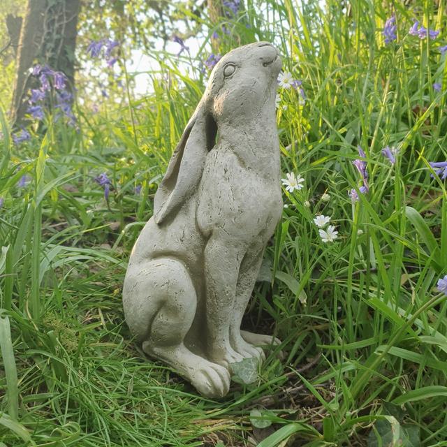 Mac Bunny / Rabbit Concrete Garden Statue Union Rustic on Productcaster.