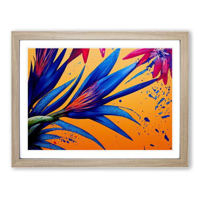 Bird of Paradise Flower Splash Vol.3 - Picture Frame Graphic Art Bay Isle Home Format: Black, Size: 46cm H x 64cm W x 2cm D on Productcaster.