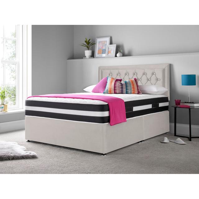 Marsing Divan Bed Set Rosdorf Park Colour: Silver, Storage Type: Foot-end Drawers, Size: Double (4"6) on Productcaster.