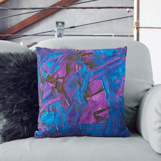 Abstract Art Painting Vol.102 by S.Johnson Cushion with Filling East Urban Home Size: 40 x 40 cm on Productcaster.