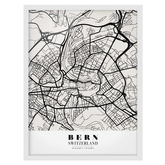 City Map Bern - Classic - Picture Frame Graphic Art Maturi Size: 100cm H x 70cm W x 2cm D, Frame Option: White Framed on Productcaster.