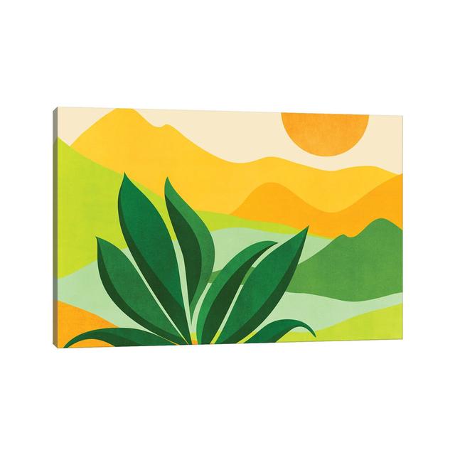 Peaceful Mountain Paradise by Modern Tropical - Wrapped Canvas Gallery-Wrapped Canvas Giclée Ophelia & Co. Size: 101.6cm H x 152.4cm W on Productcaster.