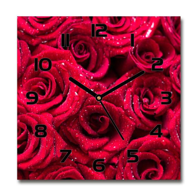 Jerralyn Drops on Roses Silent Wall Clock East Urban Home Colour: Black on Productcaster.