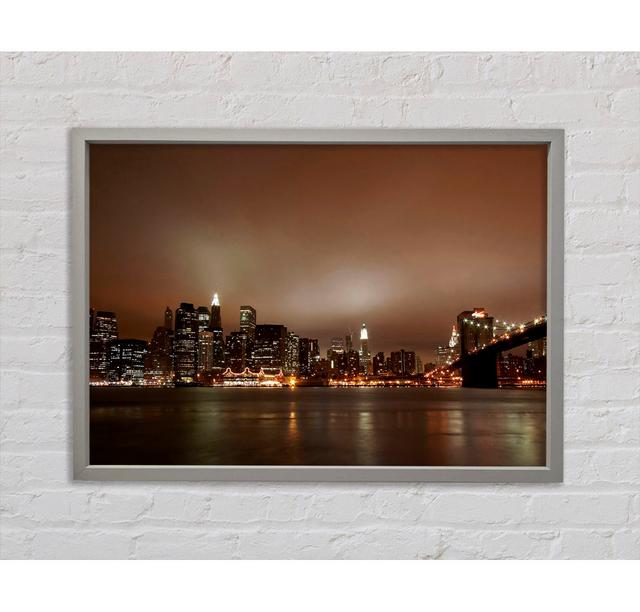 Hong Kong Chocolate Glow - Single Picture Frame Art Prints on Canvas Bright Star Size: 100cm H x 141.4cm W x 3.3cm D on Productcaster.