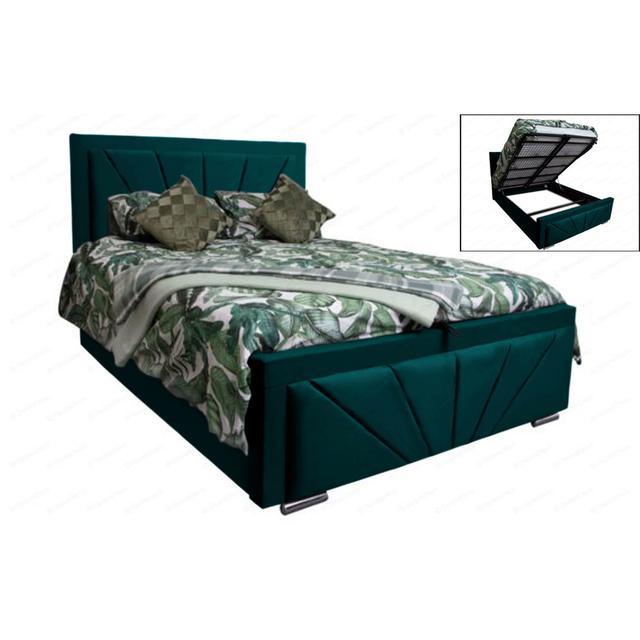 Upholstered Ottoman Bed Ebern Designs Size: Kingsize (5'), Colour: Mallard on Productcaster.