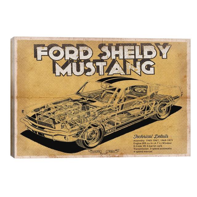 Ford Shelby Mustang by Cutler West - Print on Canvas Williston Forge Format: Wrapped Canvas, Size: 66.04cm H x 101.6cm W x 3.81cm D on Productcaster.