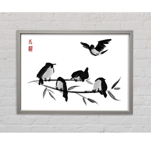 Chinese Birds - Single Picture Frame Art Prints on Canvas Bright Star Size: 100cm H x 141.4cm W x 3.3cm D on Productcaster.