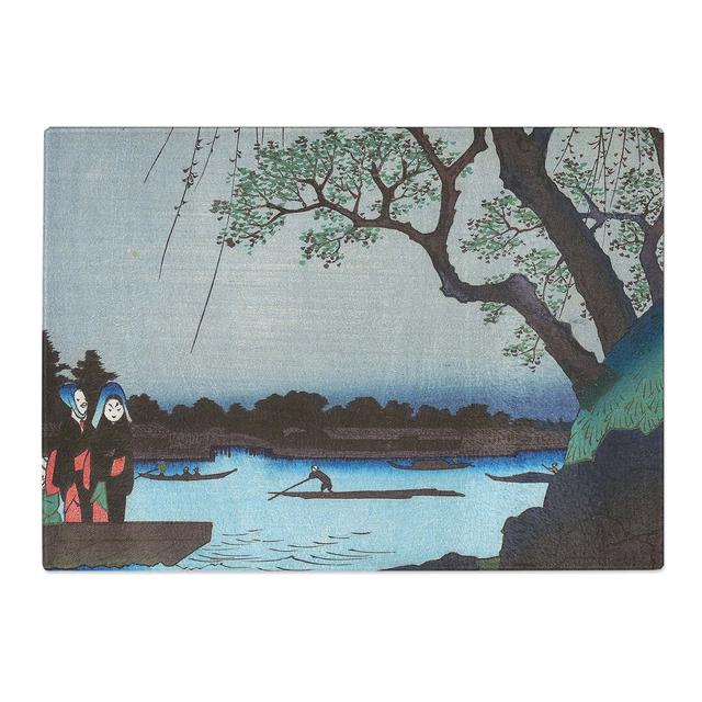 Tempered Glass Sumida River by Utagawa Hiroshige Chopping Board East Urban Home Size: 28.5 cm x 20 cm on Productcaster.