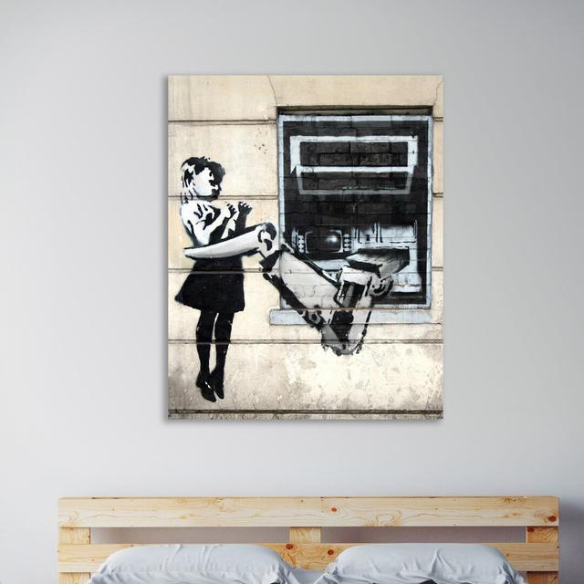 ATM With Robot Arm - Wrapped Canvas Print East Urban Home Size: 38 cm H x 30 cm W x 3 cm D on Productcaster.