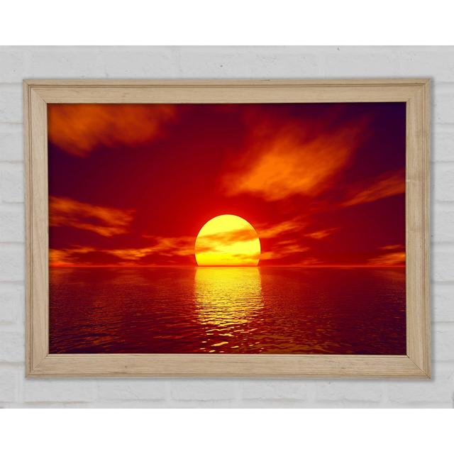 Golden Sun In The Red Sky Framed Print Highland Dunes Size: 59.7cm H x 84.1cm W x 1.5cm D on Productcaster.