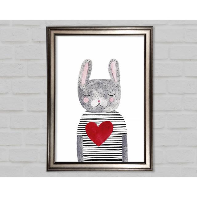 Cat Heart Framed Print Harriet Bee Size: 29.7cm H x 21cm W x 1.5cm D, Format: Gunmetal Framed Paper on Productcaster.