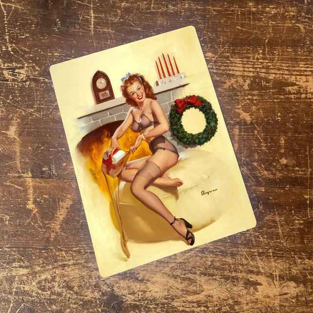 Pin up Girl Christmas Presents Stocking Metal The Seasonal Aisle Size: 40cm H x 28cm W on Productcaster.