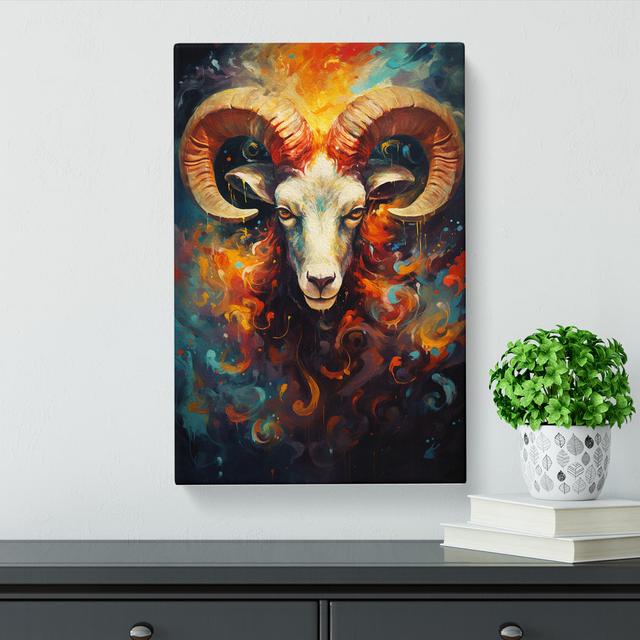 Aries Zodiac Expressionism No.2 - No Frame Art Prints Natur Pur Size: 50cm H x 35cm W x 3cm D on Productcaster.