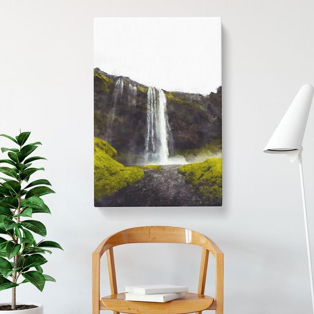 Waterfall in Seljalandsfoss Iceland - Wrapped Canvas Graphic Art East Urban Home Size: 50cm H x 35cm W x 3cm D on Productcaster.