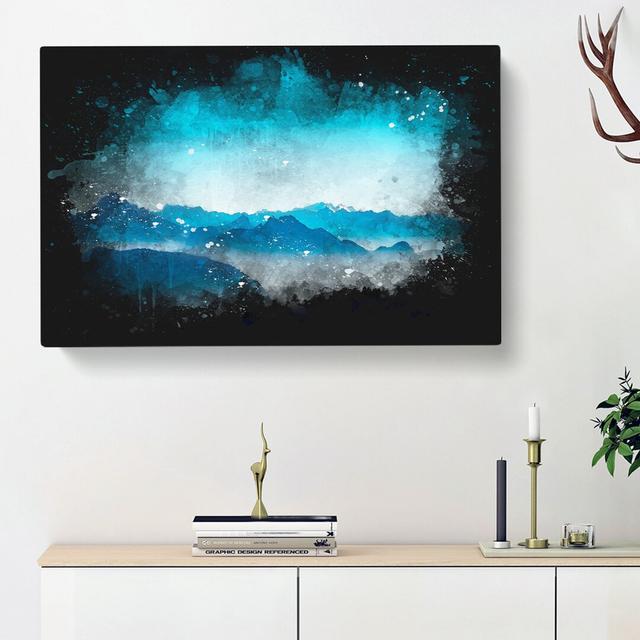 Fog Between the Mountains - Wrapped Canvas Painting Print East Urban Home Size: 50cm H x 76cm W x 3cm D on Productcaster.