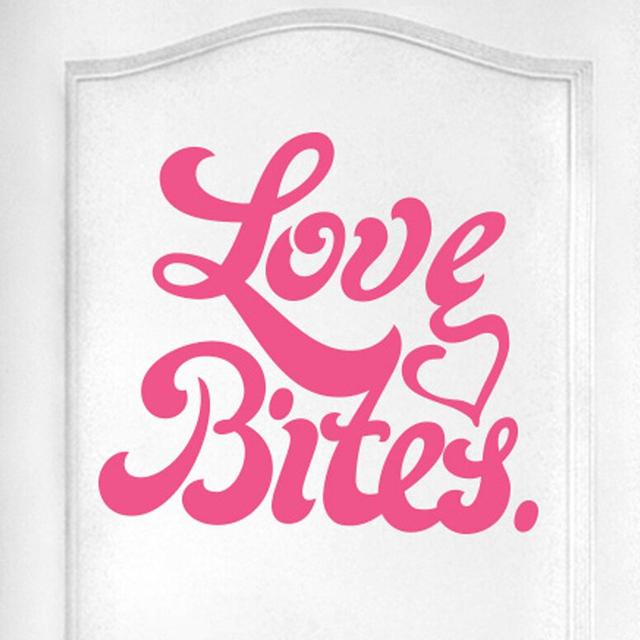 Love Bites Door Room Wall Sticker Happy Larry Colour: Pink on Productcaster.