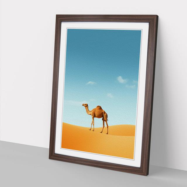 Camel Minimalism - Print Natur Pur Format: Walnut Framed, Size: 34cm H x 25cm W x 2cm D on Productcaster.