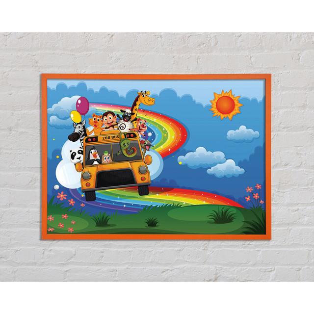 Brosh Rainbow Zoo Bus - Single Picture Frame Art Prints Zoomie Kids Size: 59.7cm H x 84.1cm W x 2cm D on Productcaster.