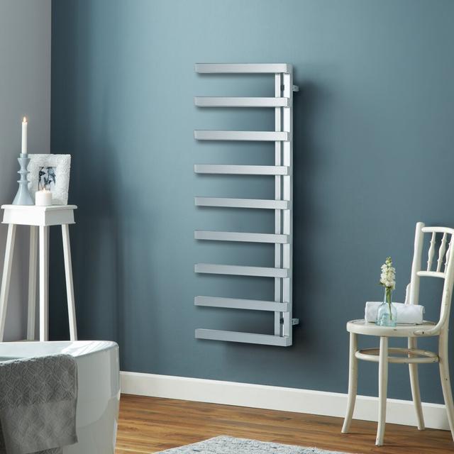 Designer Towel Rail Heated Towel Rails Towelrads Finish: Anthracite, Size: 124.5cm L x 50cm W x 12cm D on Productcaster.