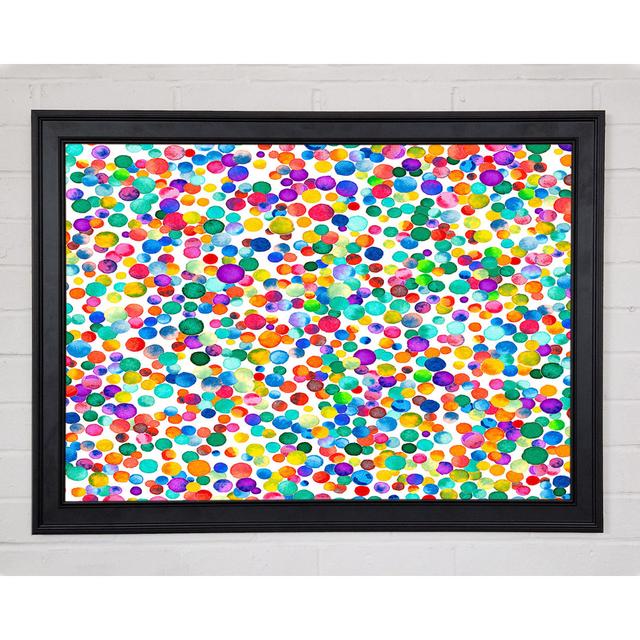 Thousands Of Watercolour Dots Framed Print Ivy Bronx Size: 59.7cm H x 84.1cm W x 1.5cm D on Productcaster.