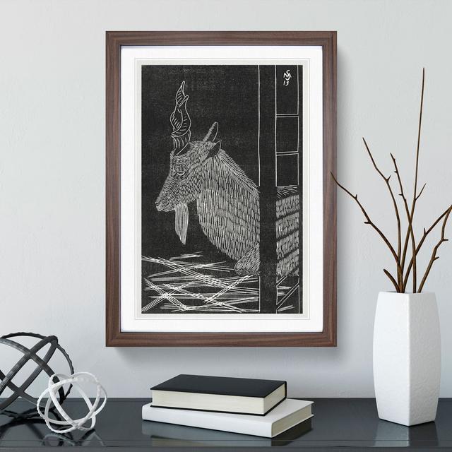 Markhor Goat Vol.2 by Samuel De Mesquita - Picture Frame Painting East Urban Home Frame Option: Walnut Framed, Size: 65cm H x 48cm W x 2cm D on Productcaster.