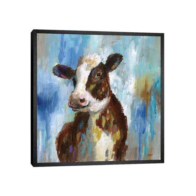 Spring Calf by Nan - Painting on Canvas Brambly Cottage Size: 66.04cm H x 66.04cm W x 3.81cm D, Format: Black Framed Canvas on Productcaster.