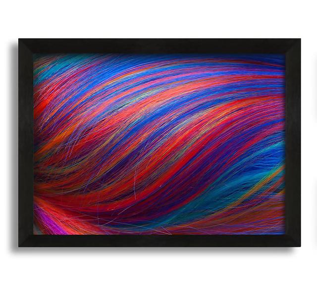 Multicoloured Hair Up Close Framed Print Ivy Bronx Size: 21cm H x 30cm W x 10cm D, Format: Black Framed Canvas on Productcaster.