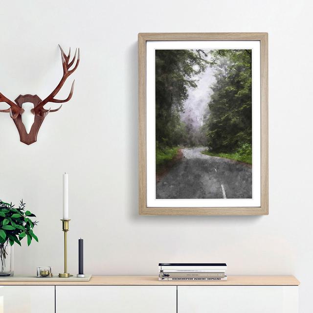 Road Through Redwood National Park In California - Single Picture Frame Painting on MDF East Urban Home Frame Option: Oak Framed, Size: 45cm H x 33cm on Productcaster.