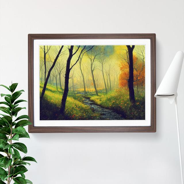 A Fantastic Spring Forest - Single Picture Frame Print Alpen Home Size: 46cm H x 64cm W x 2cm D, Frame Colour: Walnut Framed on Productcaster.