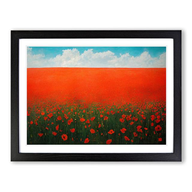 Dreamlike Poppy Field Flowers - Picture Frame Painting Marlow Home Co. Frame Colour: Black, Size: 46cm H x 64cm W x 2cm D on Productcaster.