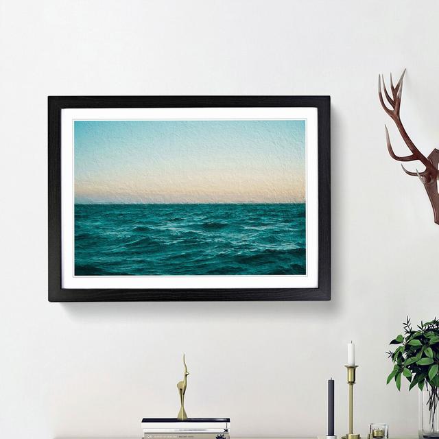 Ocean Stripe - Picture Frame Painting Print East Urban Home Size: 36cm H x 48cm W x 2cm D, Frame Option: Black Framed on Productcaster.