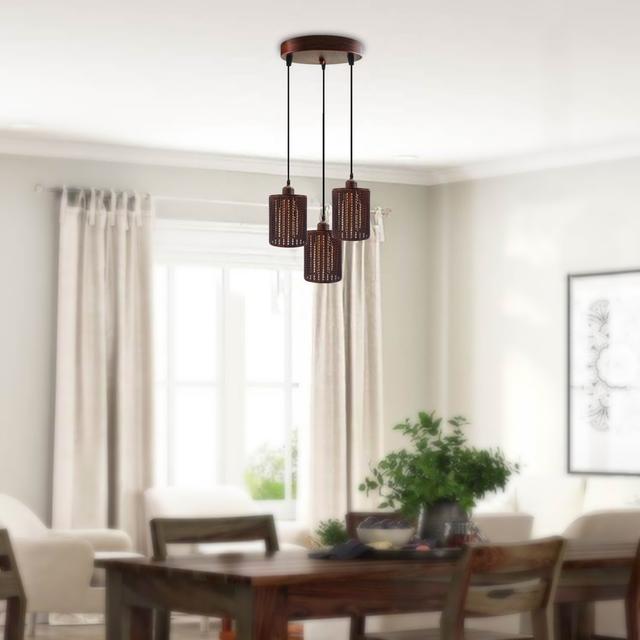 Jamille 3 - Light Cluster Pendant 17 Stories Finish: Rustic Red on Productcaster.