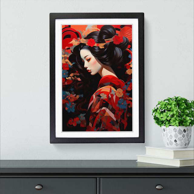 Geisha Orphism Marlow Home Co. Format: Black Framed, Size: 64cm H x 46cm W on Productcaster.