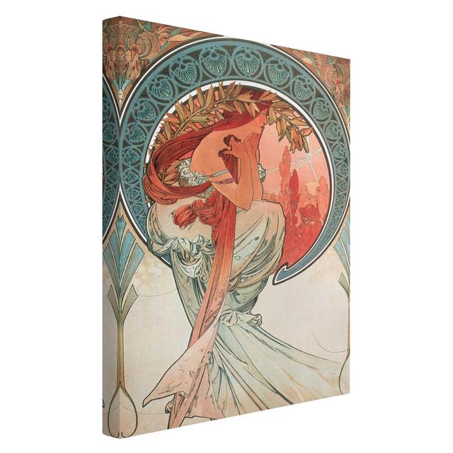 Four Arts - The Poetry by Alfons Mucha - Wrapped Canvas Painting Rosalind Wheeler on Productcaster.