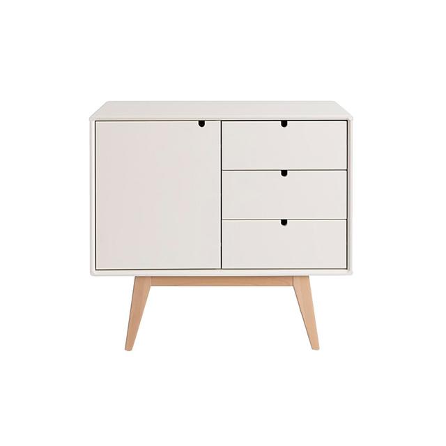 Laird 3 Drawer Combi Chest Norden Home Colour: White/Lacquered Birch on Productcaster.