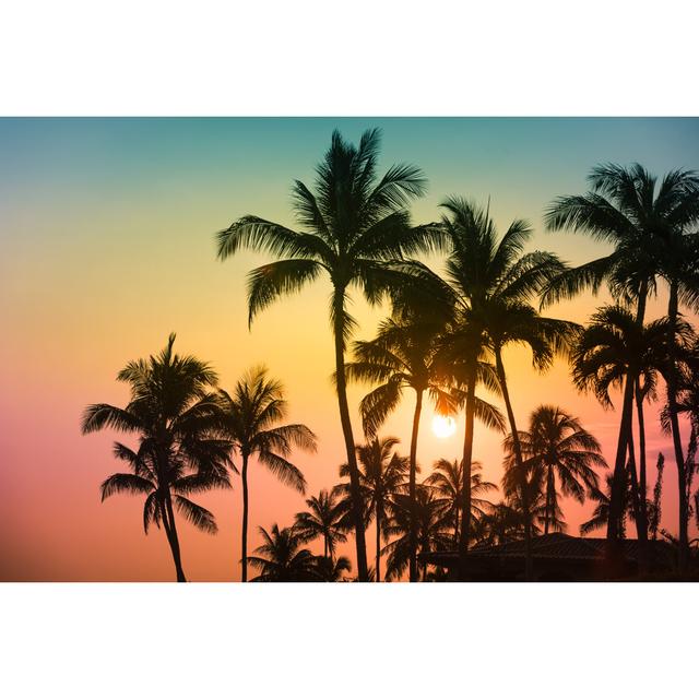 Tropical Island Sunset - Wrapped Canvas Photograph Bay Isle Home Size: 30cm H x 46cm W x 3.8cm D on Productcaster.