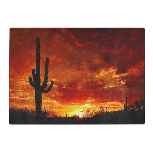 Sunset in Saguaro Chopping Board East Urban Home Size: 28.5cm W x 39cm L on Productcaster.