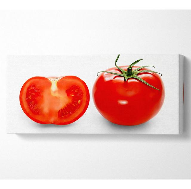 Red Tomato Sliced - Wrapped Canvas Art Prints Ebern Designs Size: 50.8cm H x 121.9cm W on Productcaster.