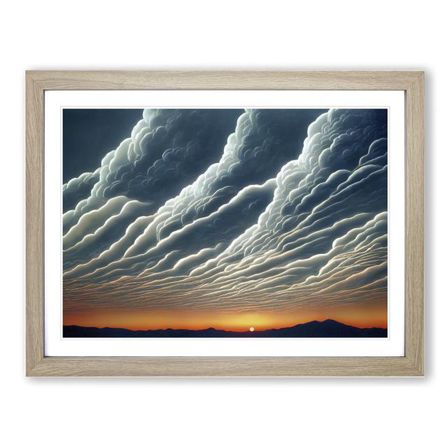 XH1022-2021X Cloudy Sky Sunrise Vol.1 - Single Picture Frame Print Alpen Home Frame Colour: Oak, Size: 46cm H x 64cm W x 2cm D on Productcaster.